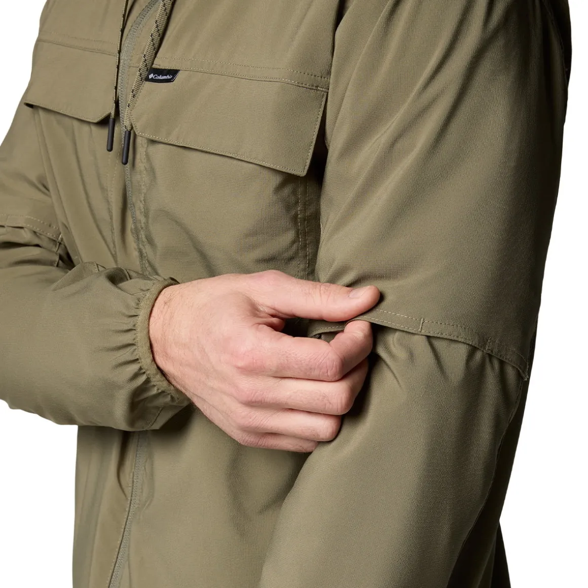 Columbia Skien Valley Hooded LS Sommer- og myggejakke, herre (Stone Green)