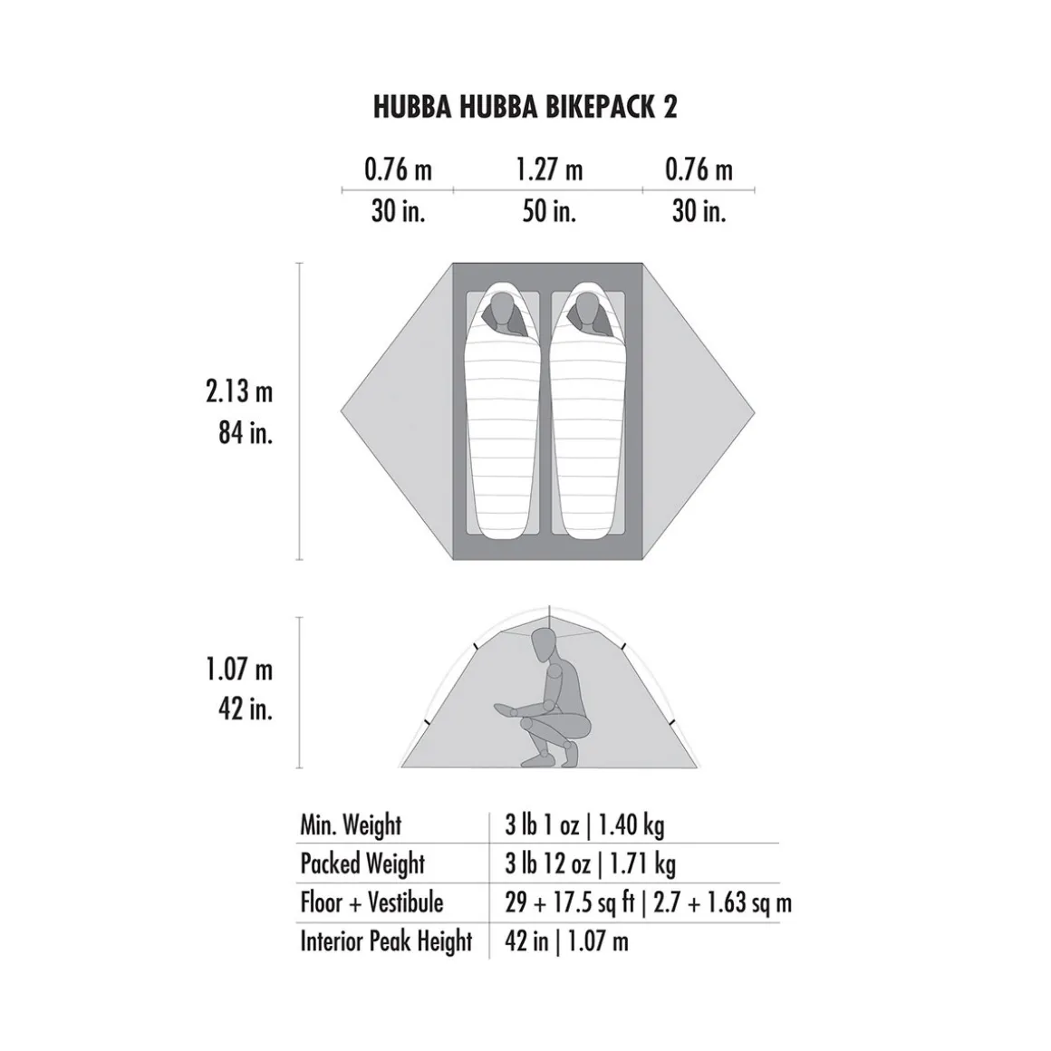 MSR Hubba Hubba Bikepack 2 telt, 2 personer